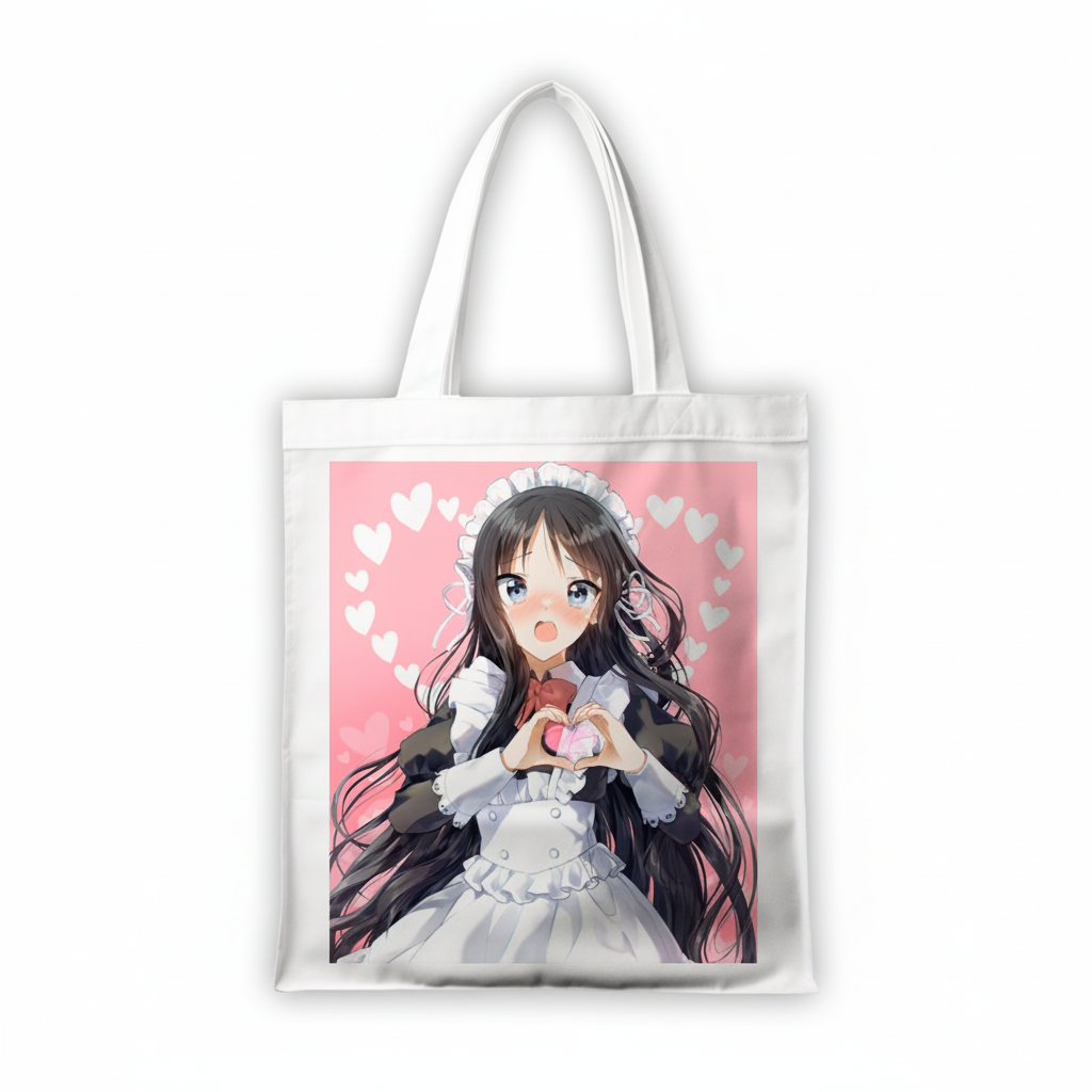 Сумка-шопер К-он! K-On! Міо Акіяма 39x35 см біла з льону 11355