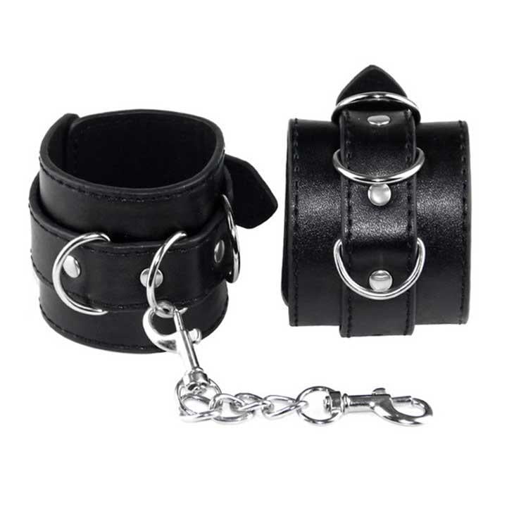 Елегантні шкіряні наручники BDSM чарівність та контроль One size Чорний