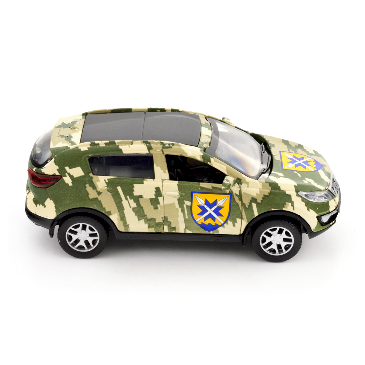 Автомодель Kia Sportage R 56 ОМПБр Шеврони Героїв металева 1:39 — превʼю 13