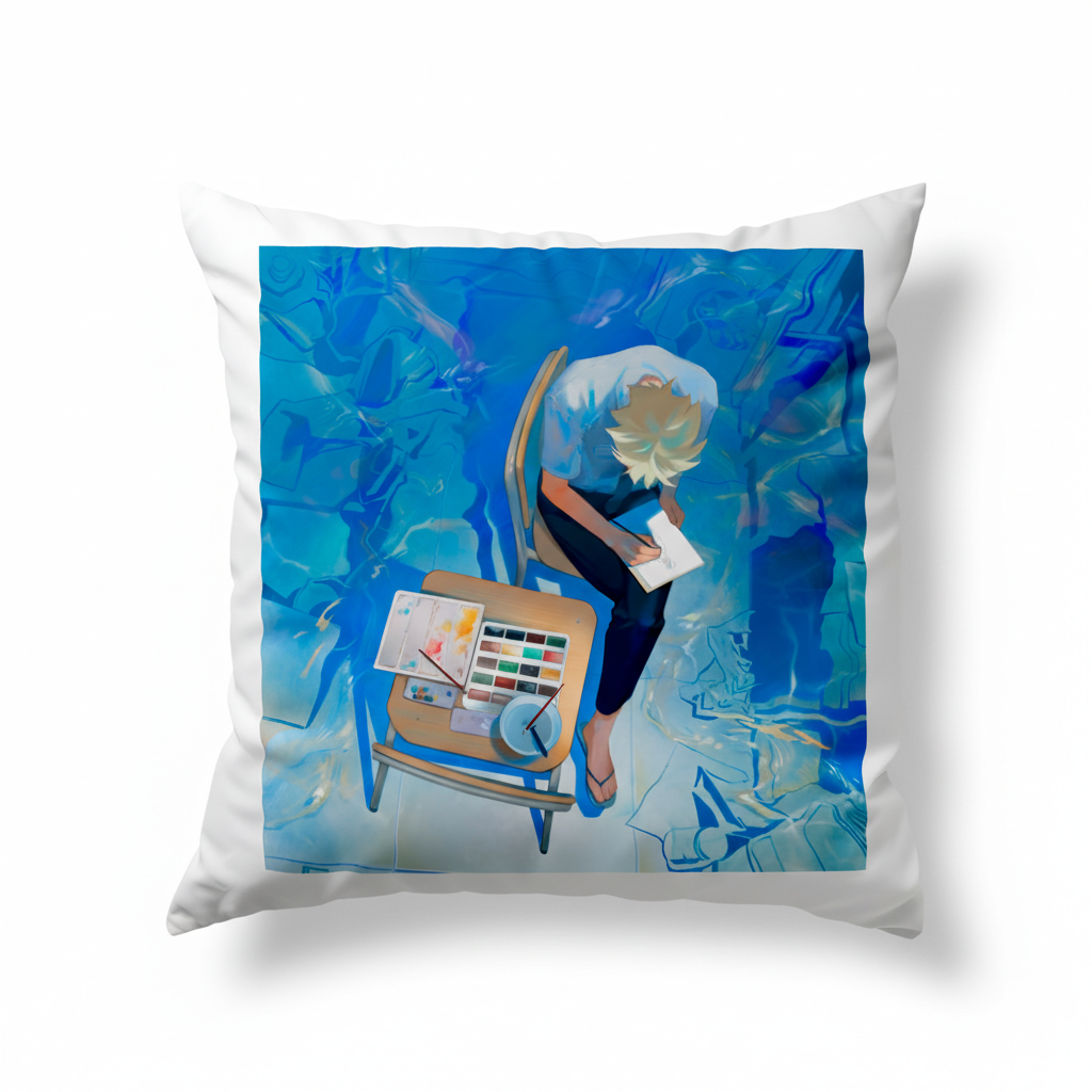 Подушка Ятора Ягуті Yatora Yaguchi Блакитний період Blue Period 35x35 см