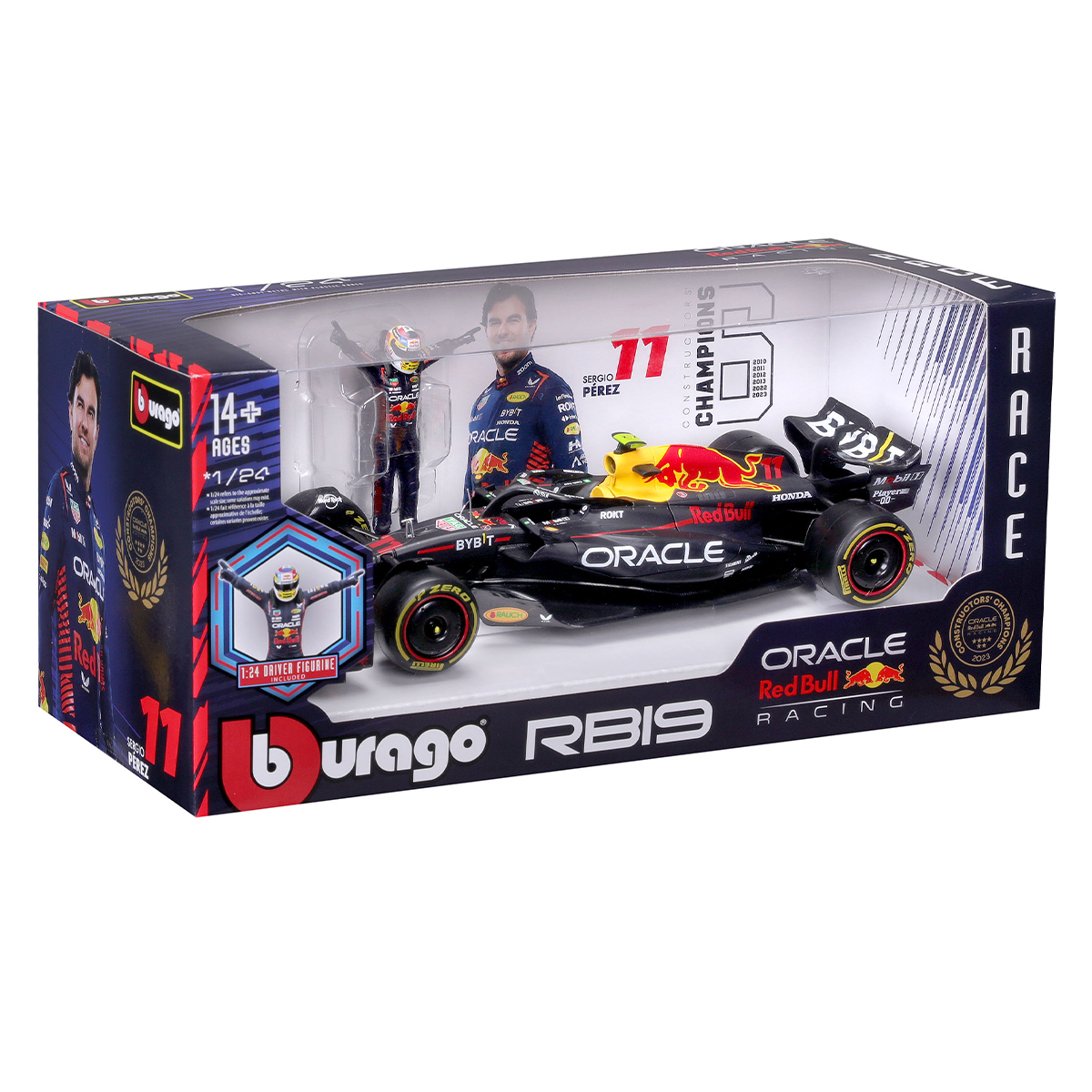 Автомодель Bburago Red Bull Racing RB19 з фігуркою 1:24 Чорна — превʼю 5