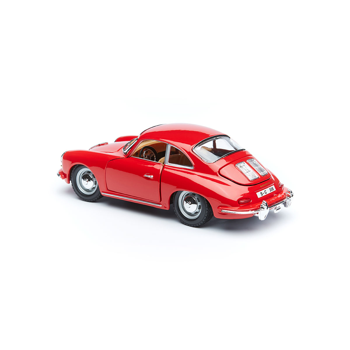 Автомодель Bburago Porsche 356B 1961 1:24 металева червона або слонова кістка — превʼю 6