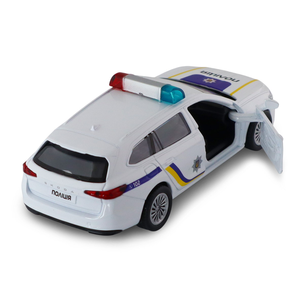 Автомодель Techno Drive Skoda Superb Combi iV Поліція 1:43 з металевим корпусом — превʼю 2