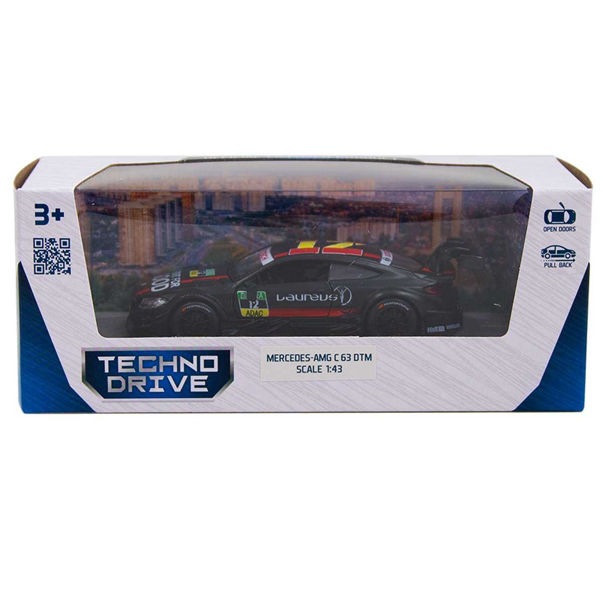 Автомодель Techno Drive Mercedes-AMG C63 DTM металева 1:32 Чорна — превʼю 3