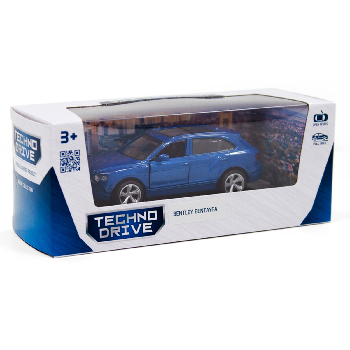 Автомодель Techno Drive Bentley Bentayga металева з функцією pull-back Синя — превʼю 4