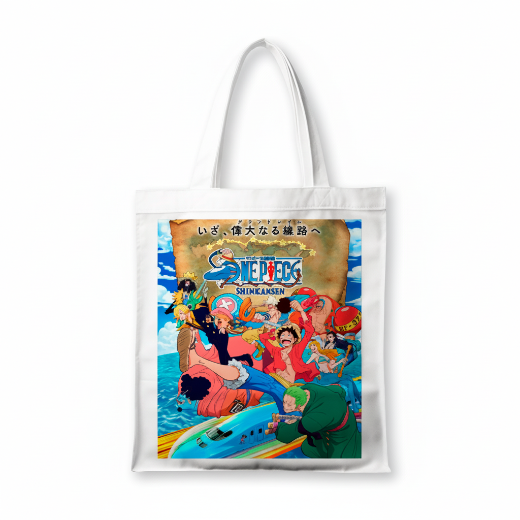 Сумка-шопер Ван Піс One Piece 39x35 см біла з габардину 17305