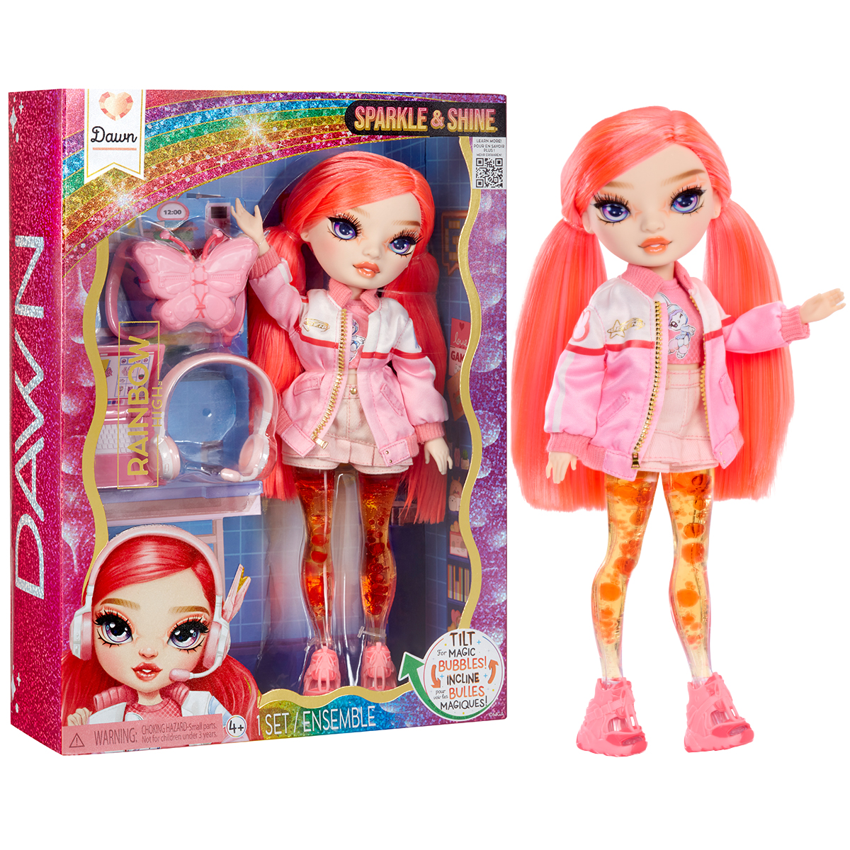 Ігровий набір лялька Rainbow High Sparkle Shine Доун з аксесуарами Рожевий