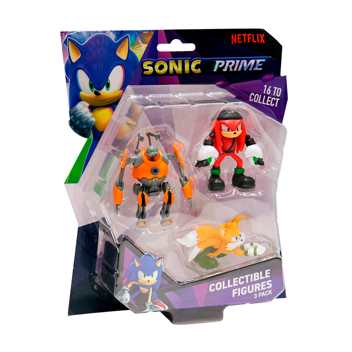 Набір ігрових фігурок Sonic Prime 3 шт Еґфорсер Наклз Тейлз 6,5 см — превʼю 1