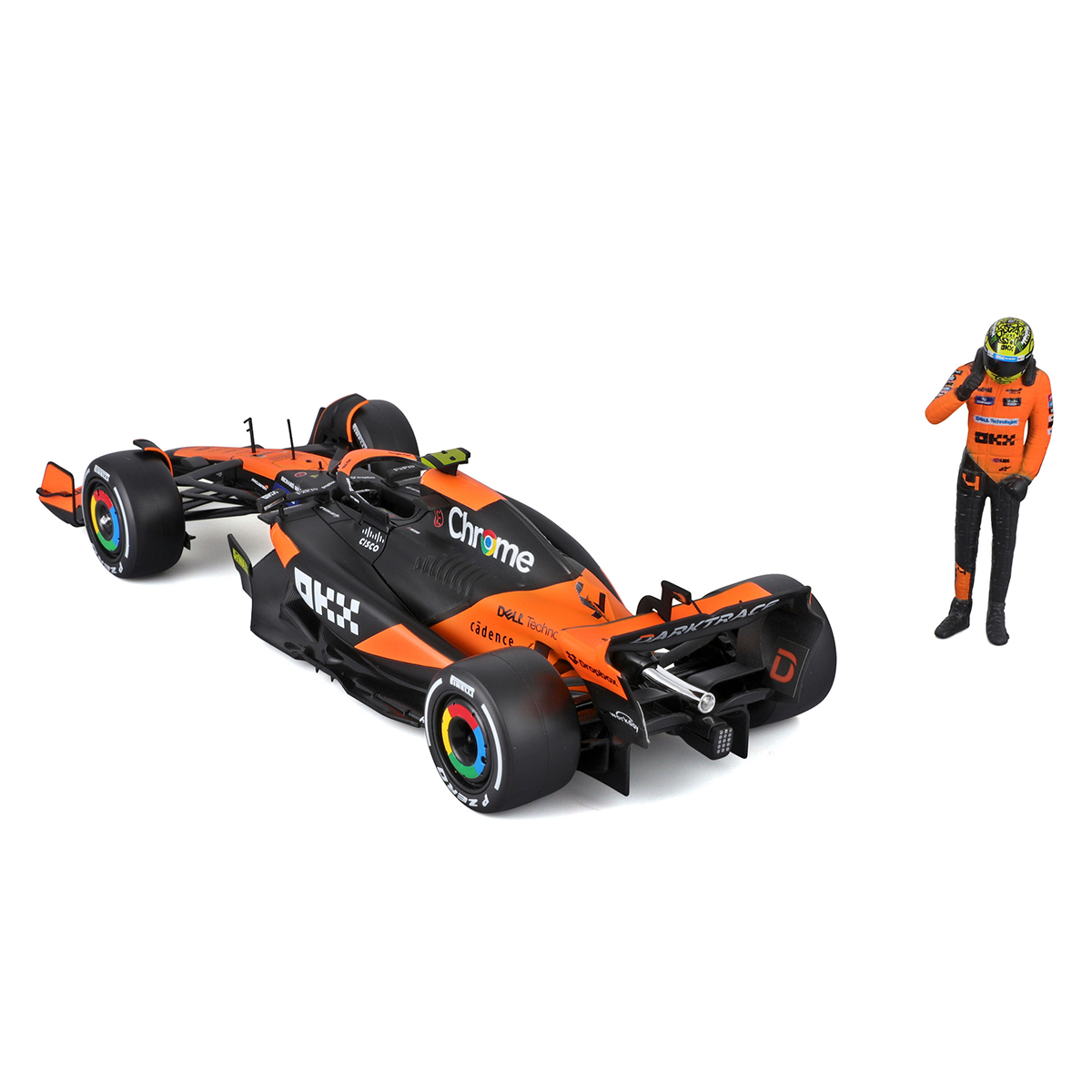 Автомодель Bburago McLaren MCL38 1:24 з фігуркою гонщика — превʼю 6
