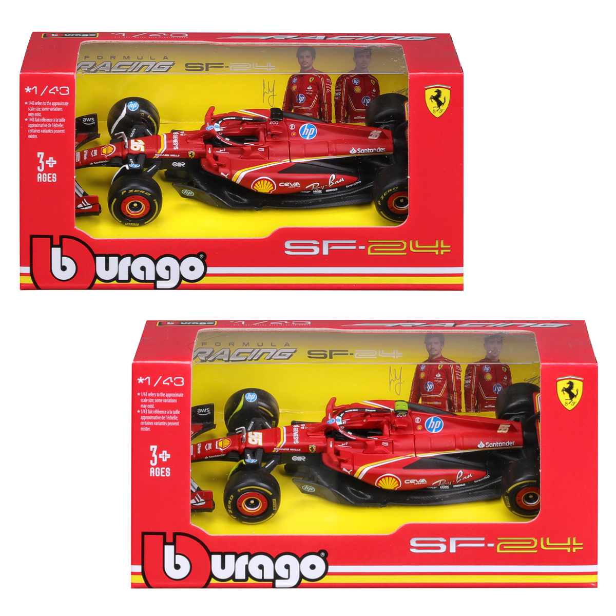 Автомодель Ferrari SF-24 Racing Bburago 1:43 Червона — превʼю 1