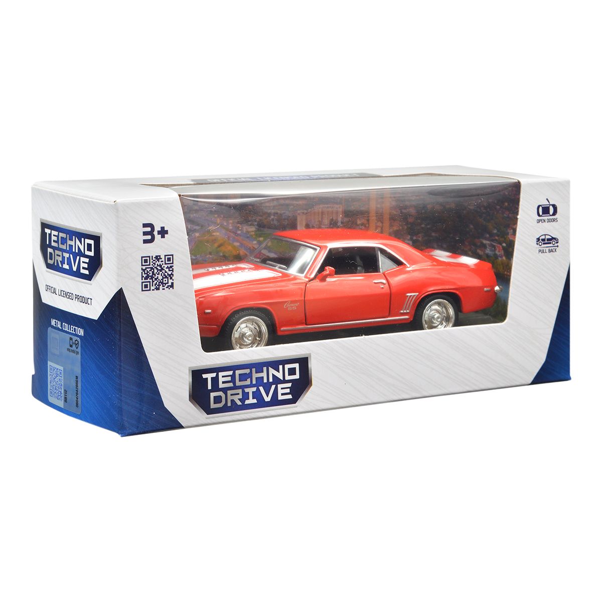 Автомодель Chevrolet Camaro 1969 Techno Drive 1:32 металева Червона — превʼю 2