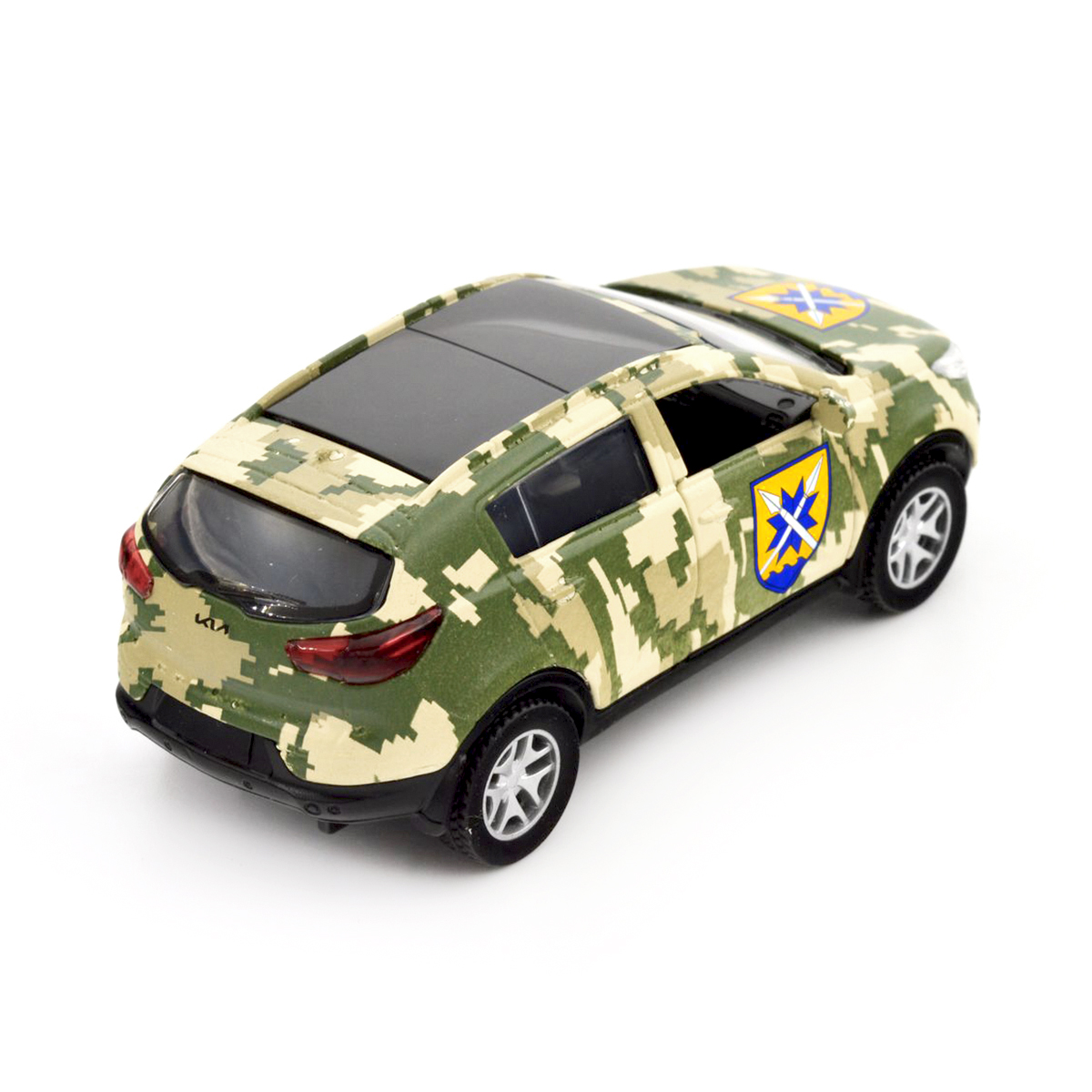 Автомодель Kia Sportage R 56 ОМПБр Шеврони Героїв металева 1:39 — превʼю 12