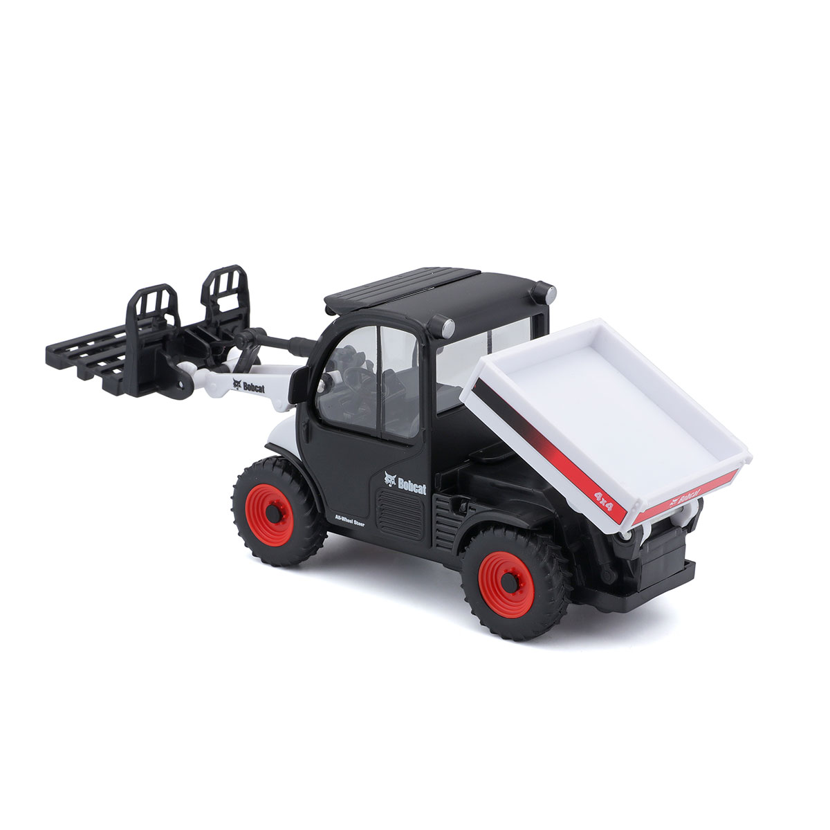 Навантажувач іграшковий Bburago Bobcat Toolcat 5600 10 см червоно-чорний — превʼю 3