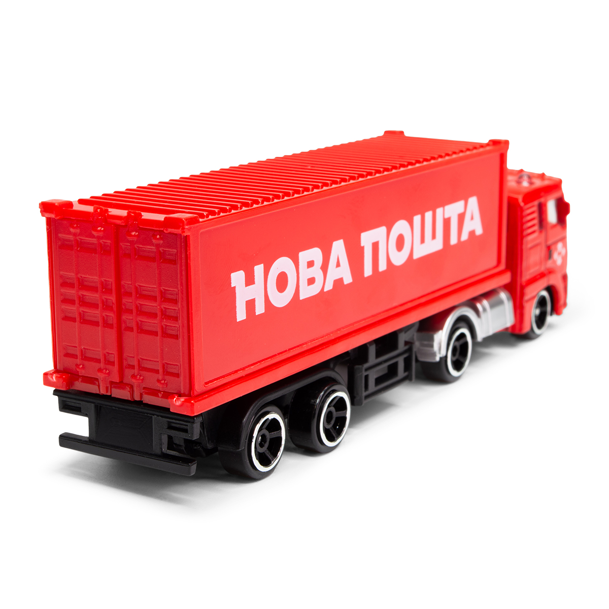 Фура Нова Пошта іграшкова Techno Drive 1:64 металева з дверима — превʼю 10