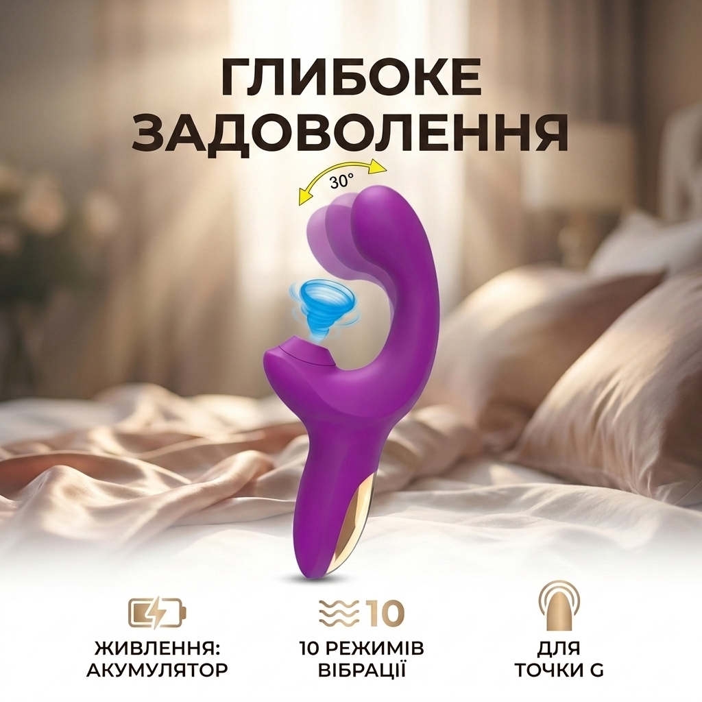 Вібратор для клітора та точки G LIVMAN 21,3 см Фіолетовий