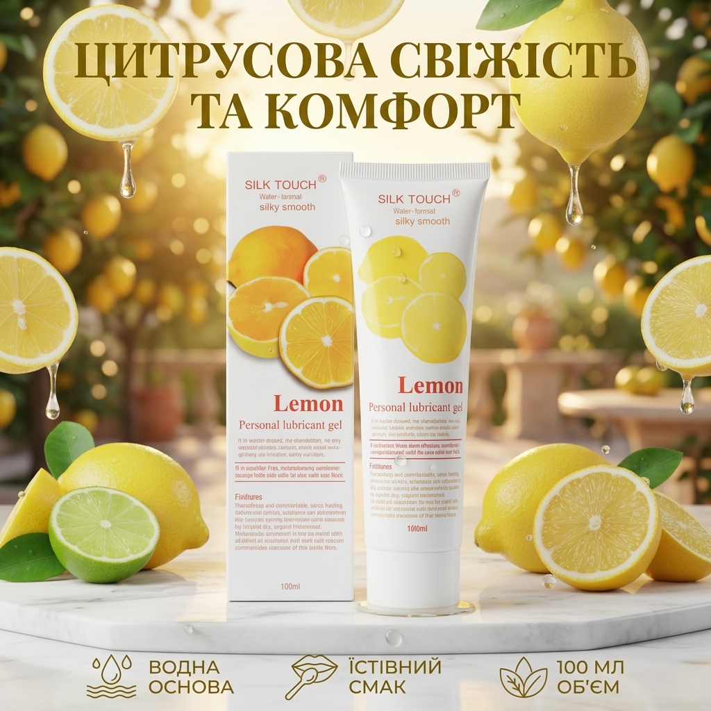 Інтимний гель-лубрикант зволожуючий Silk Touch з ароматом лимона 100 мл