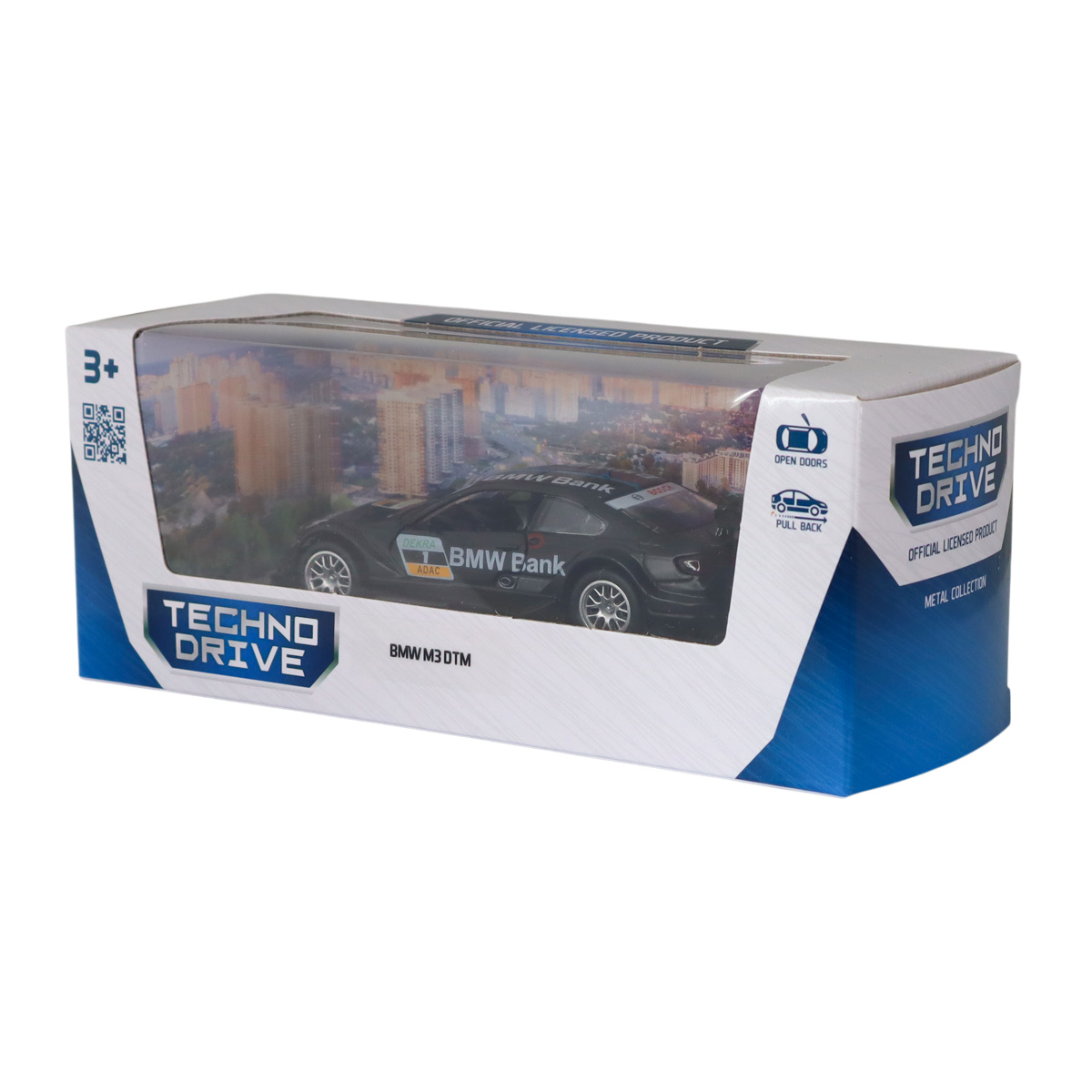 Автомодель BMW M3 DTM Techno Drive 1:42 Чорна металева — превʼю 4