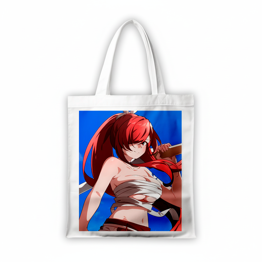 Сумка-шопер Хвіст Феї Fairy Tail Ельза 39x35 см біла з габардину 6815
