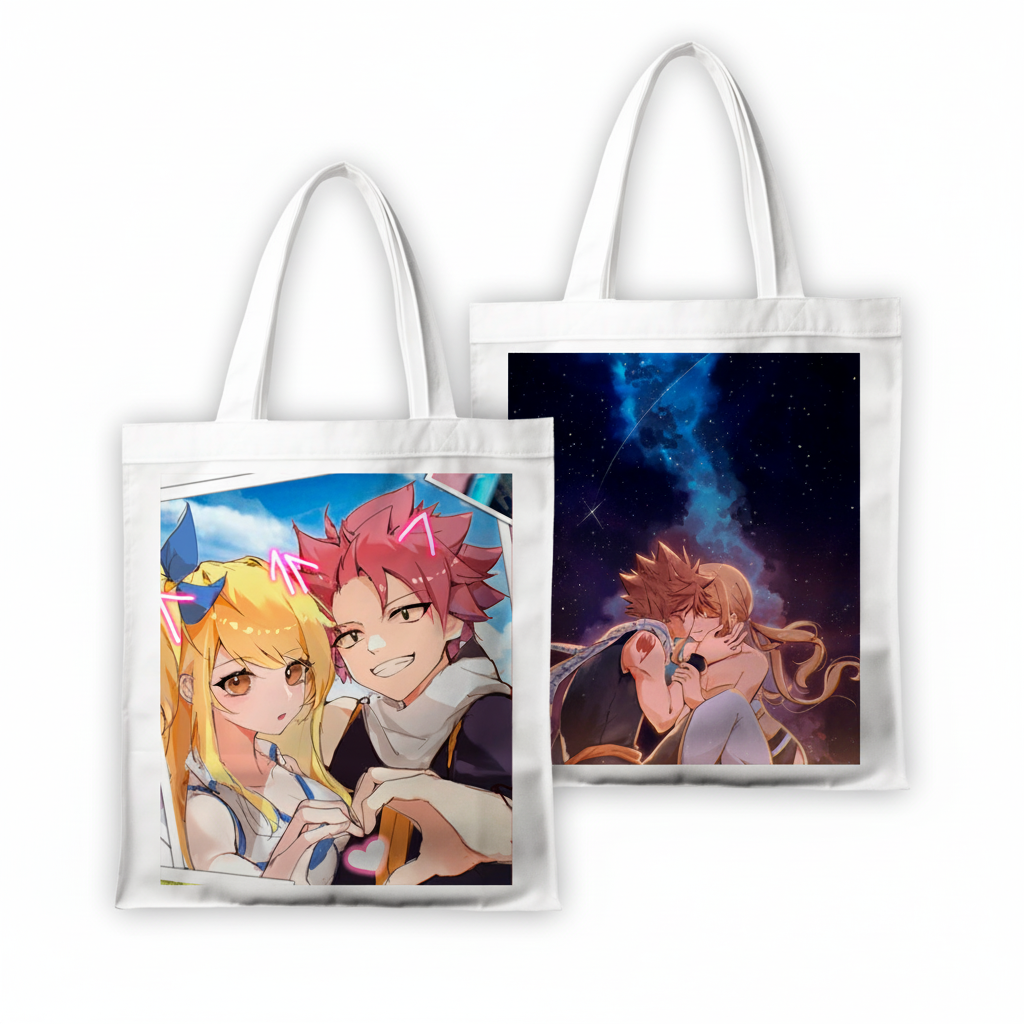 Сумка шопер з принтом Fairy Tail 39x35 см габардин біла 27777629728117