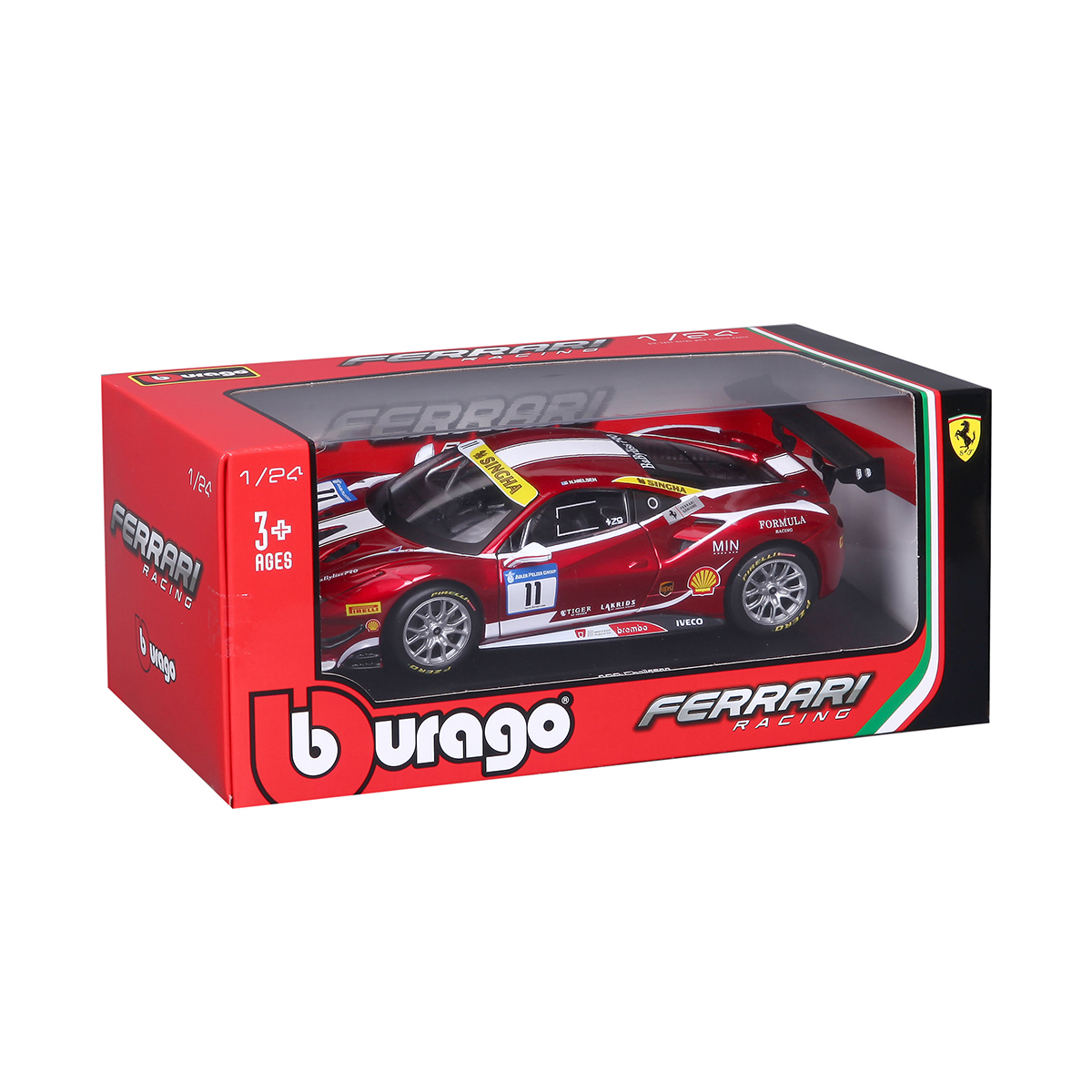 Автомодель Ferrari 488 Challenge Bburago 1:24 Червона — превʼю 4