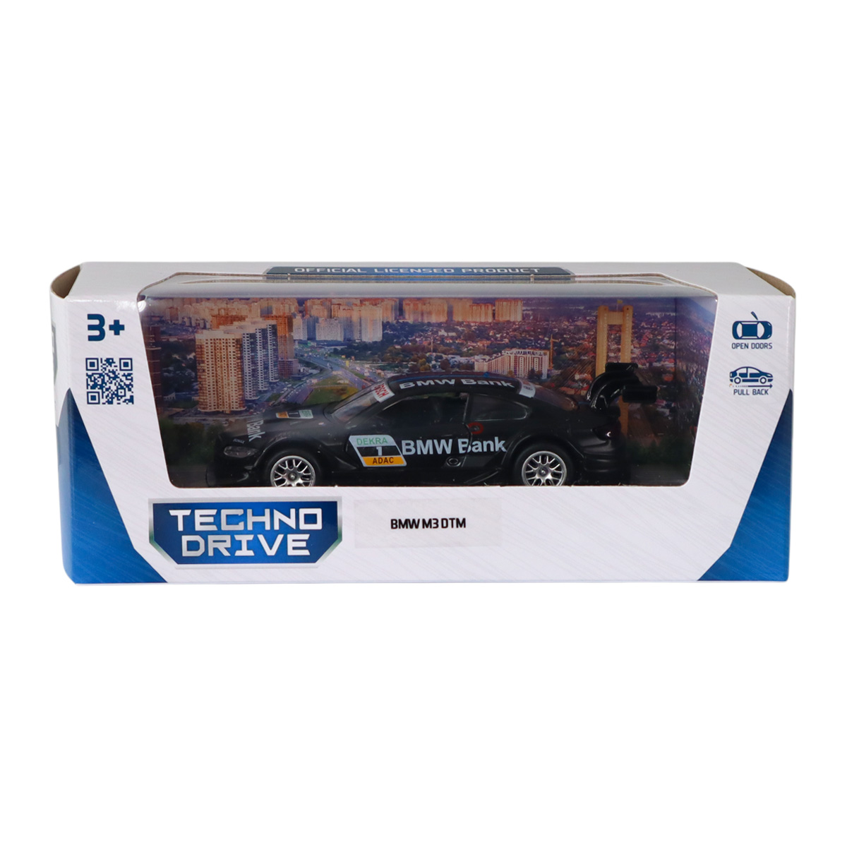 Автомодель BMW M3 DTM Techno Drive 1:42 Чорна металева — превʼю 5