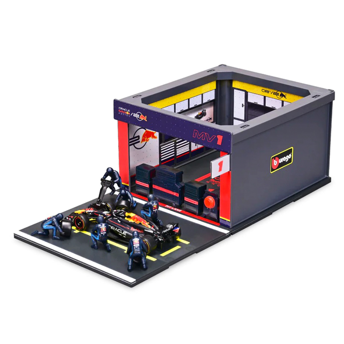 Ігровий набір Pit Pass Oracle Red Bull Racing RB20 Bburago 1:43 Металевий — превʼю 2