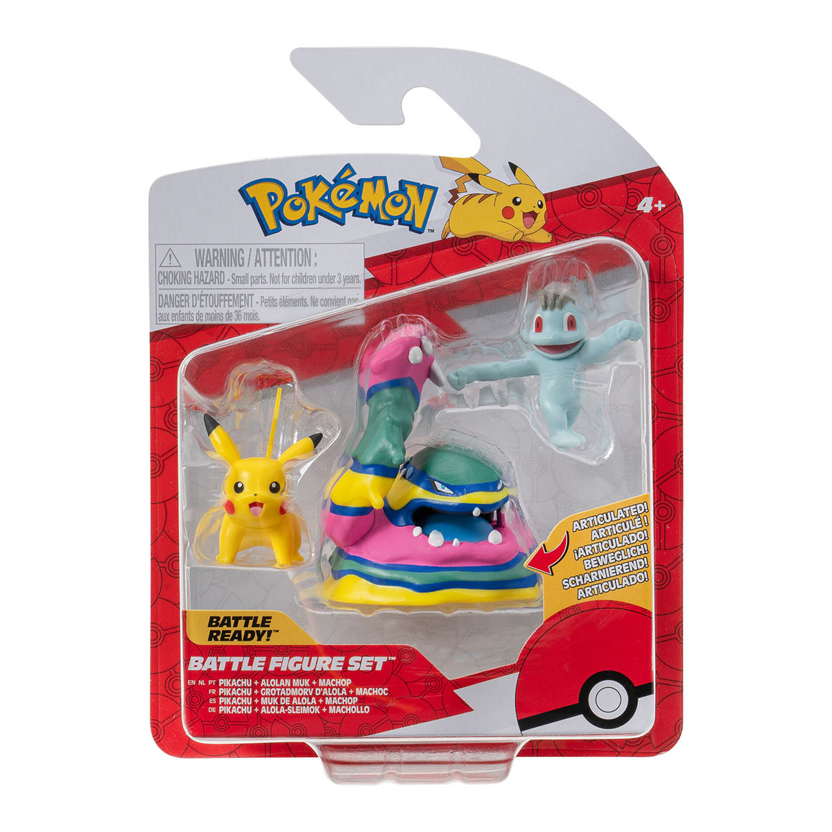 Набір ігрових фігурок Pokemon W19 - Мачоп Пікачу Алола Мак 3 шт
