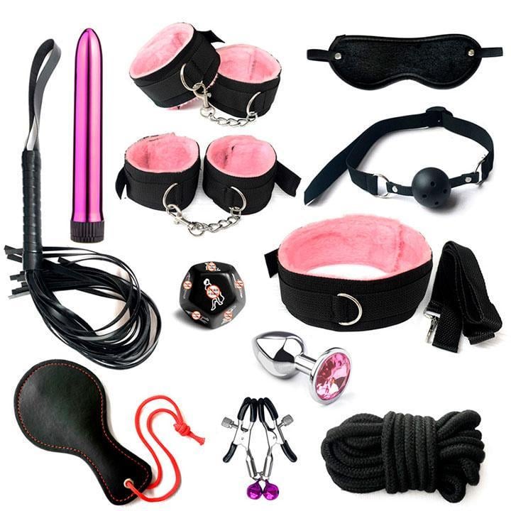 BDSM-комплект 12 аксесуарів One Size Рожевий