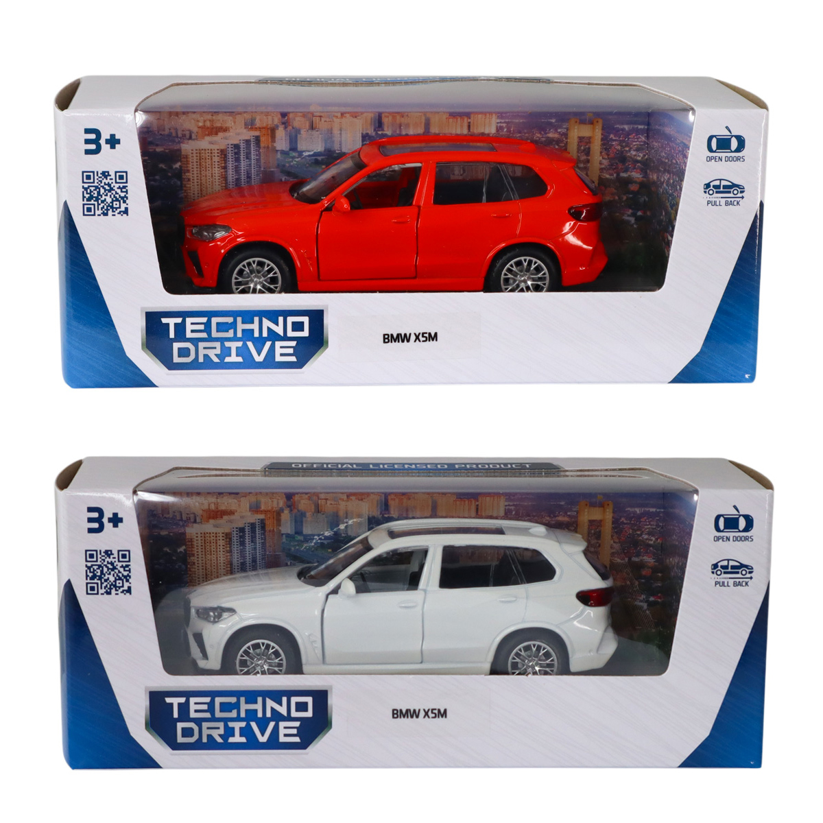 Автомодель BMW X5 M Techno Drive металева 1:43 pull-back Біла — превʼю 5