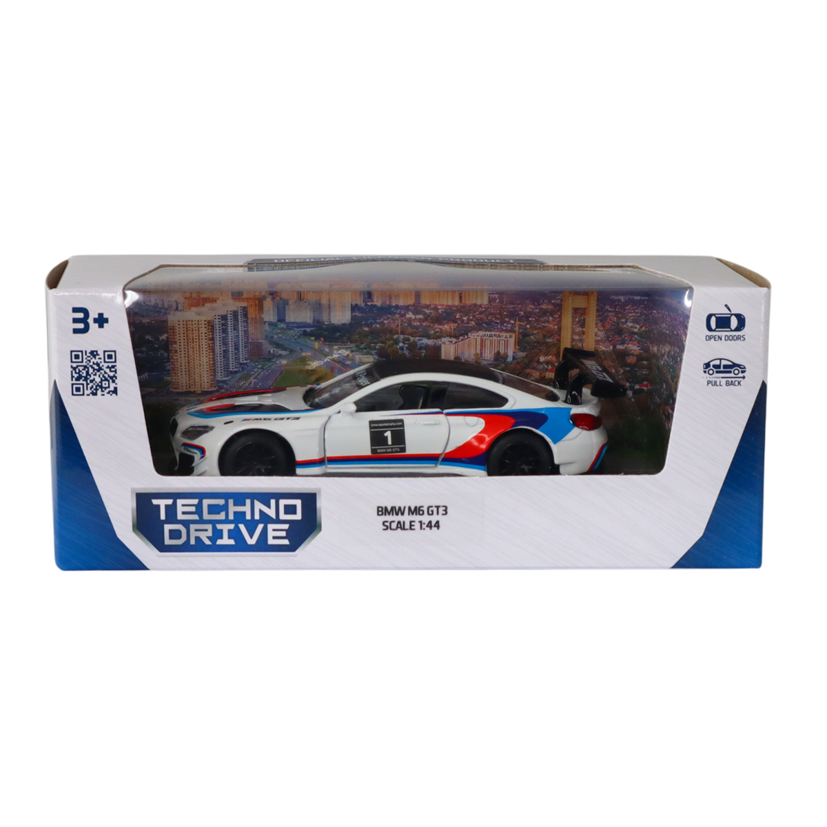 Автомодель BMW M6 GT3 Techno Drive металева 1:44 Біла — превʼю 5