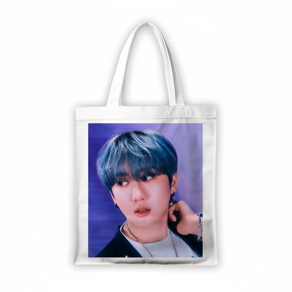 Сумка-шопер Стрей кідс Stray Kids 39x35 см біла з льону 11378