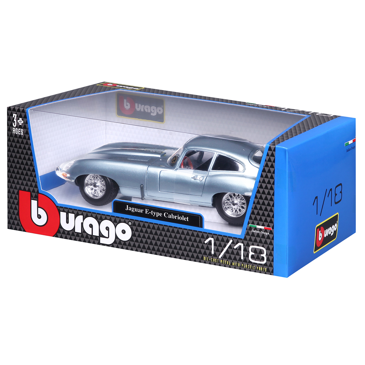 Автомодель Jaguar E-Type Coupe 1961 Bburago 1:18 Синя — превʼю 7