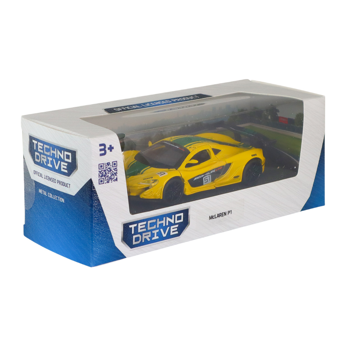Автомодель Techno Drive McLaren P1 металева 1:43 Жовта — превʼю 6