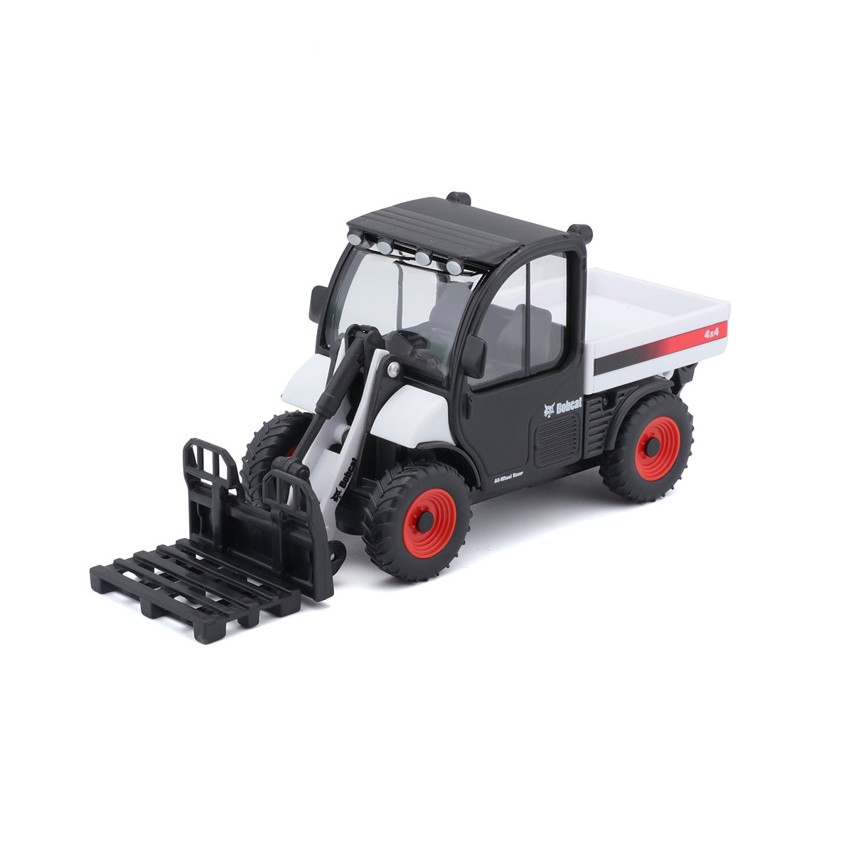 Навантажувач іграшковий Bburago Bobcat Toolcat 5600 10 см червоно-чорний — превʼю 1