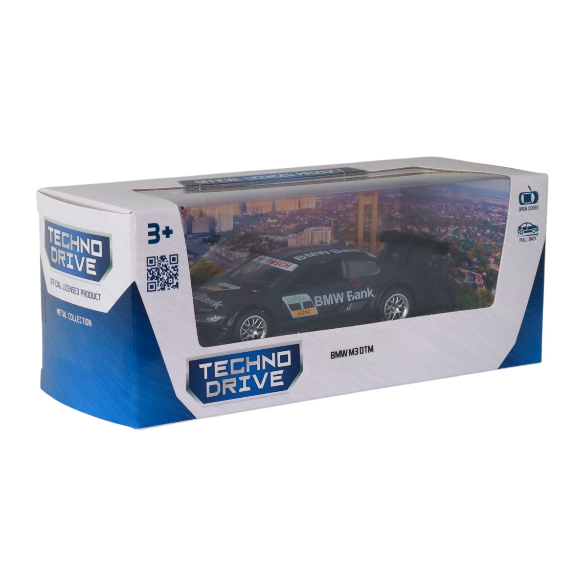 Автомодель BMW M3 DTM Techno Drive 1:42 Чорна металева — превʼю 6
