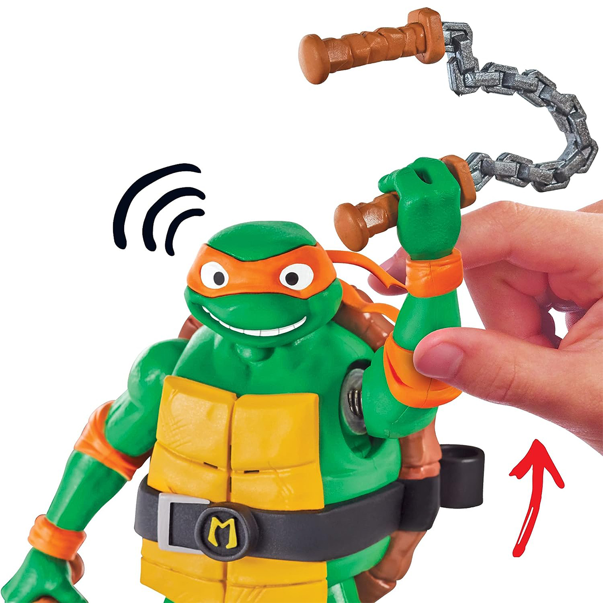 Ігрова фігурка TMNT Мікеланджело 14 см зі звуковими ефектами — превʼю 3