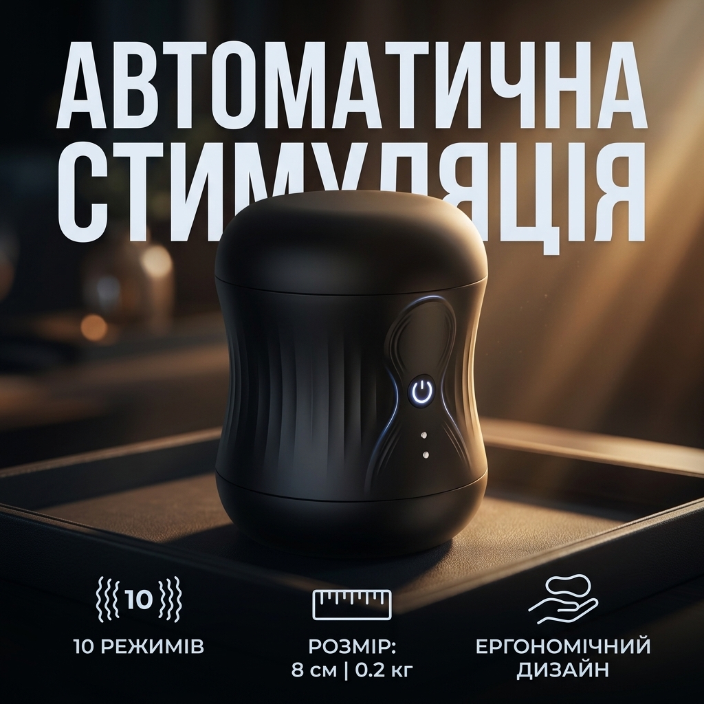 Автоматичний двосторонній мастурбатор для чоловіків Jaffen 8 см ПВХ Чорний