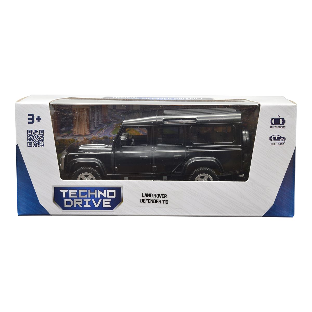 Автомодель Techno Drive Land Rover Defender 110 металева 1:32 Чорна — превʼю 11