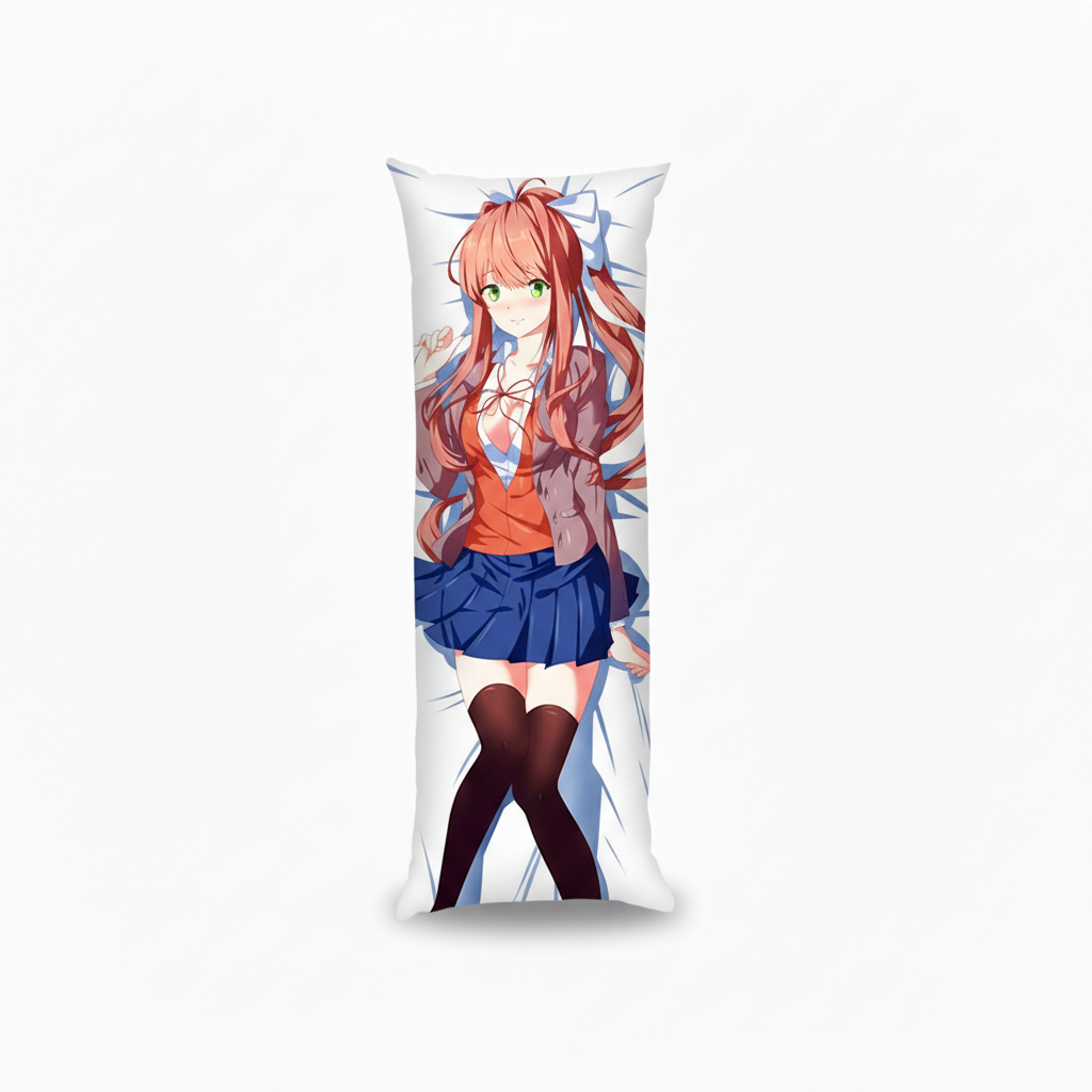 Подушка дакімакура Моніка Monika Літературний клуб Докі Докі Doki Doki Literature Club 13х34 см — превʼю 2