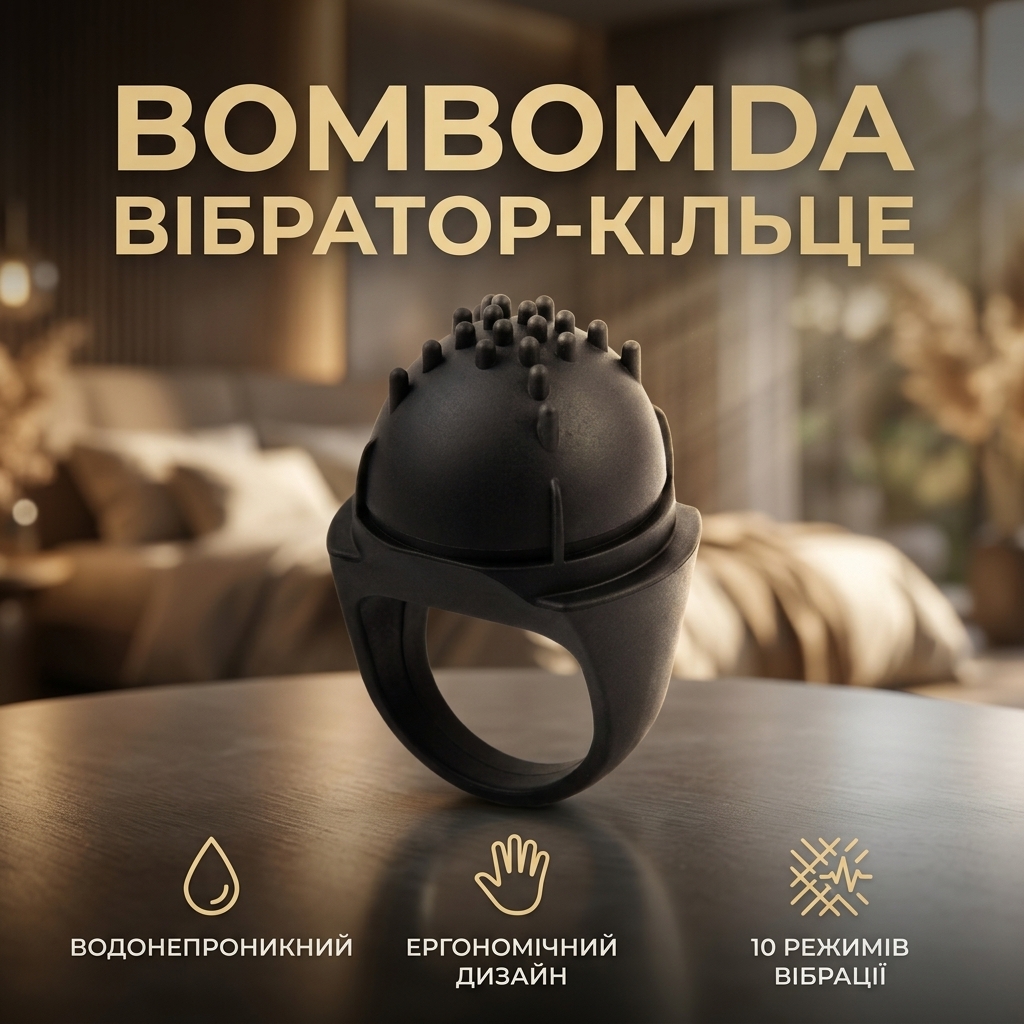Міні-вібратор силіконовий каблучка для пар та соло чорний