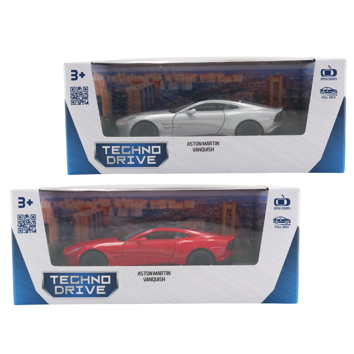 Автомодель Techno Drive Aston Martin Vanquish металева 1:41 Червона — превʼю 3
