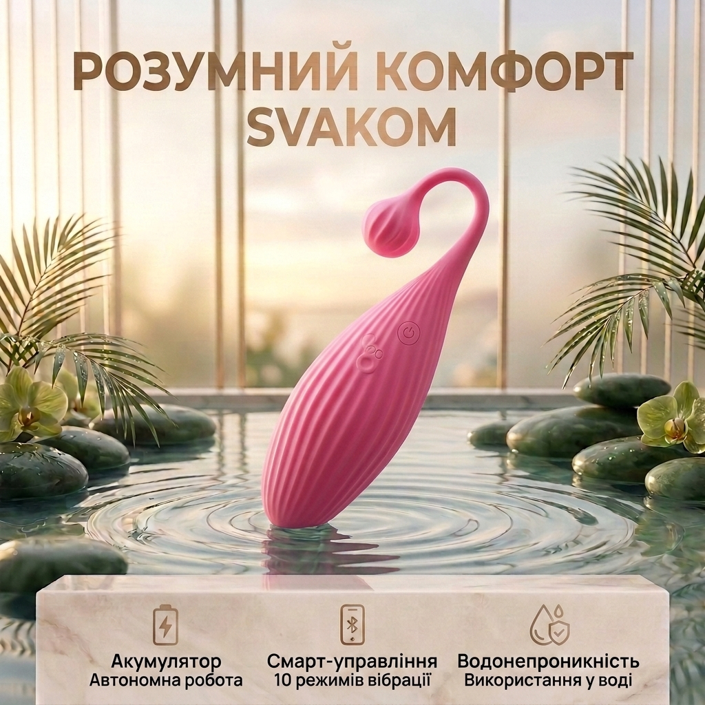Смарт-віброяйце анальне силіконове Svakom Primo 15.8 см водонепроникне Рожеве