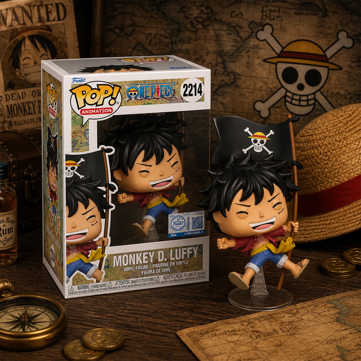 Ігрова фігурка Funko POP Луффі з прапором серії Великий куш — превʼю 3