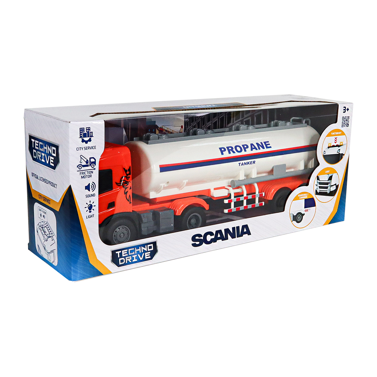Автомодель Techno Drive Large Truck Автоцистерна Scania 42 см зі світлом та звуком — превʼю 5