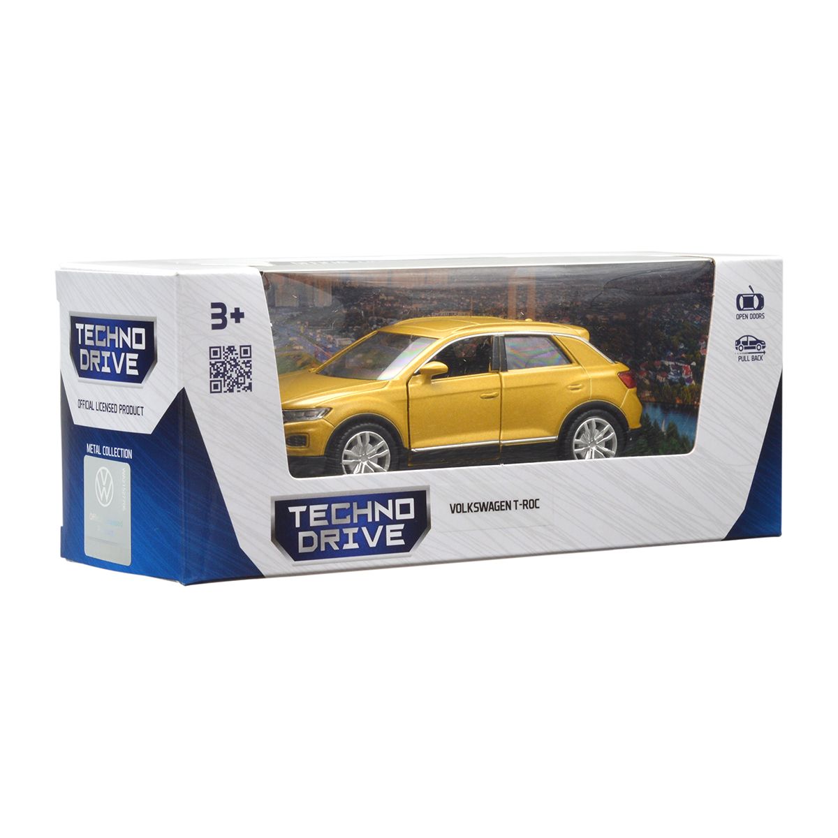 Автомодель Volkswagen T-Roc 2017 Techno Drive 1:32 металева Золотиста — превʼю 2