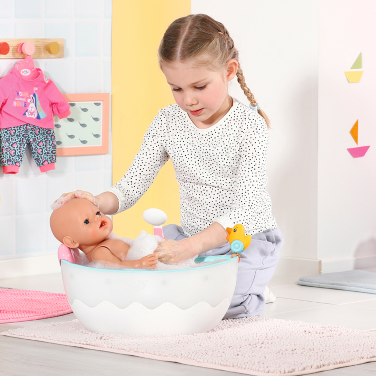 Ванночка для ляльки Baby Born автоматична з душем та підсвіткою для ляльок 36-43 см — превʼю 9