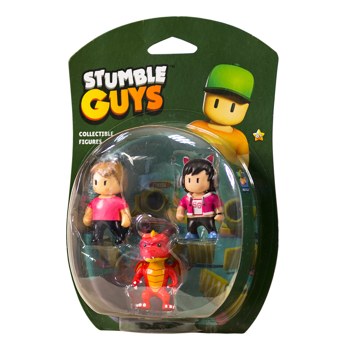Набір фігурок Stumble Guys 3 шт Оператор Джина Дракон Інферно Міс Стамбл 5 см — превʼю 1