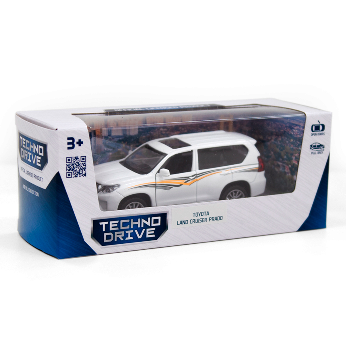 Автомодель Toyota Land Cruiser Techno Drive металева Біла — превʼю 4